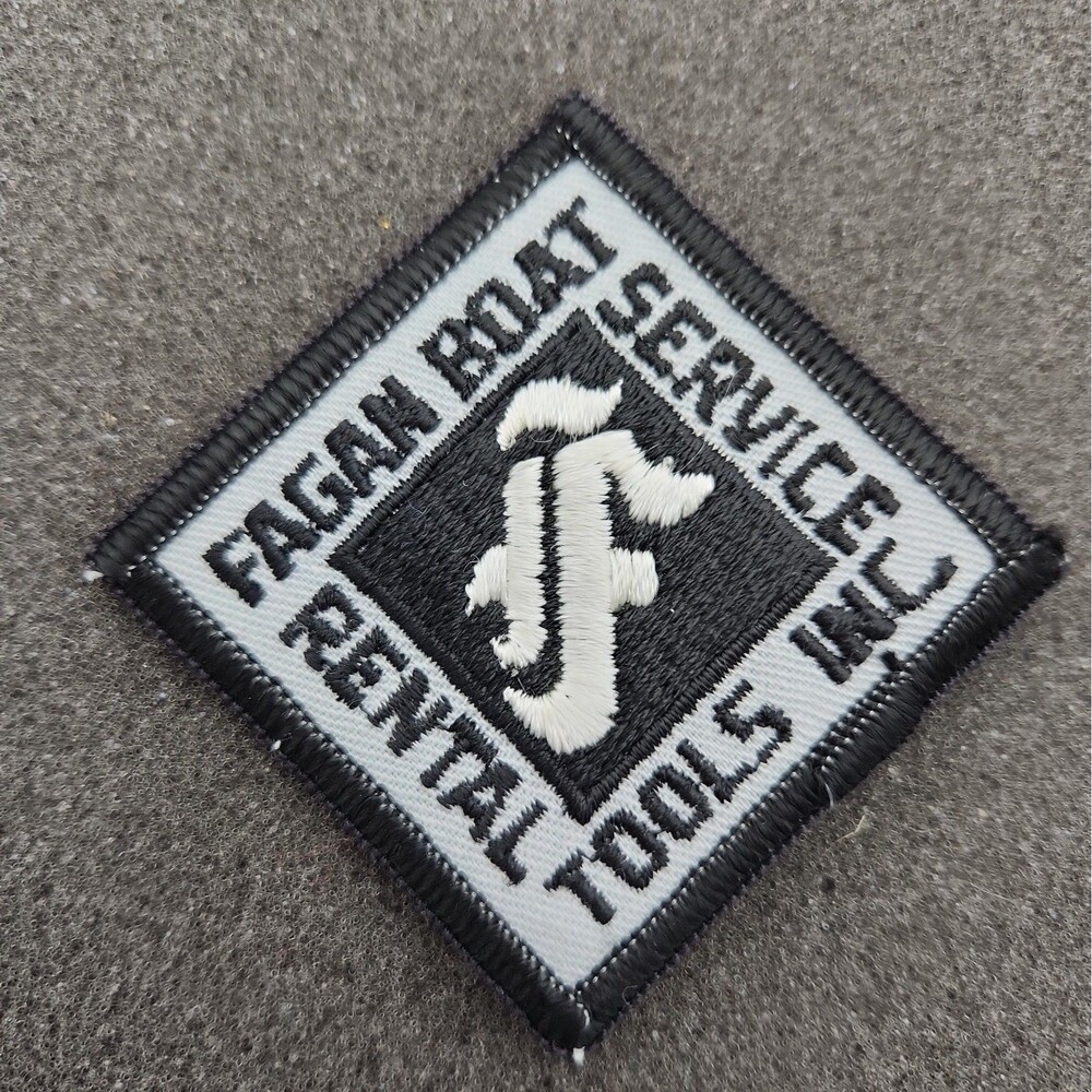 Patch Fagan Boat Service & Rental Tools Inc Embroidered Sew On Iron 1970's VTG